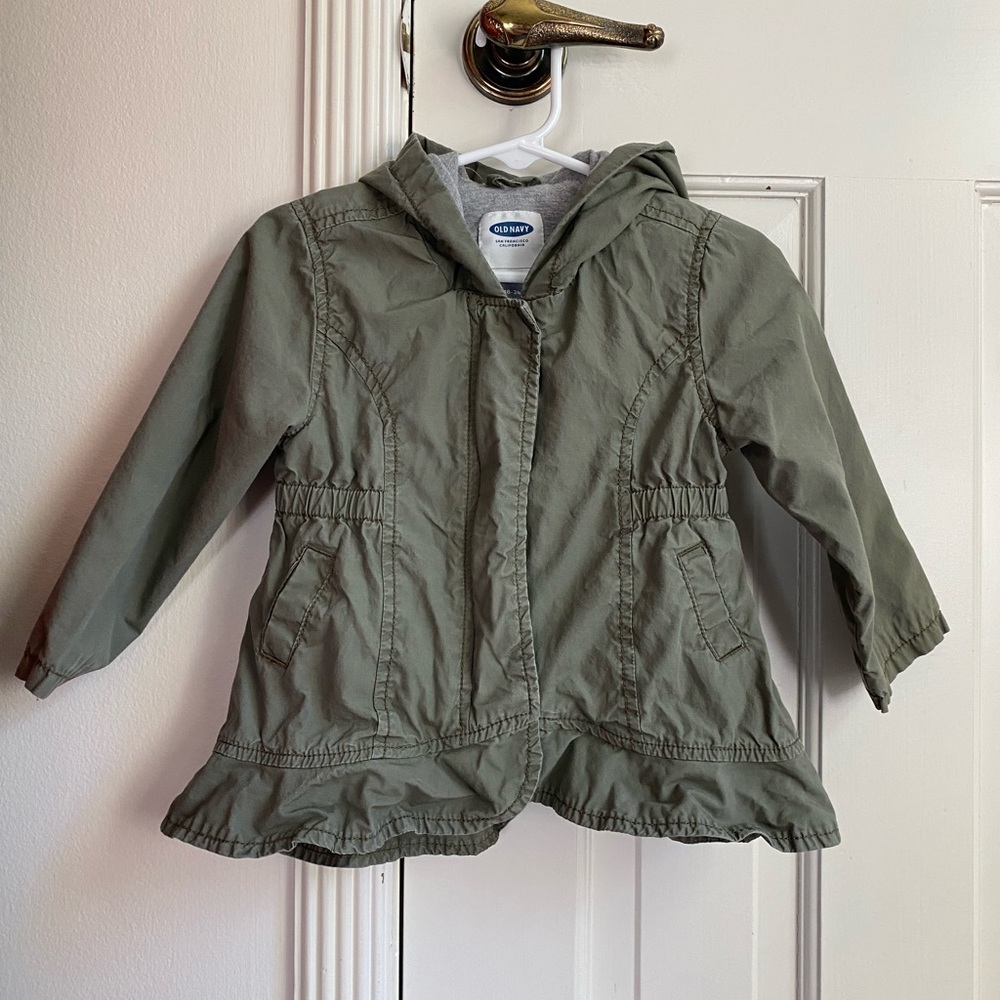Old Navy Peplum Army Green Jacket 18-24 months
